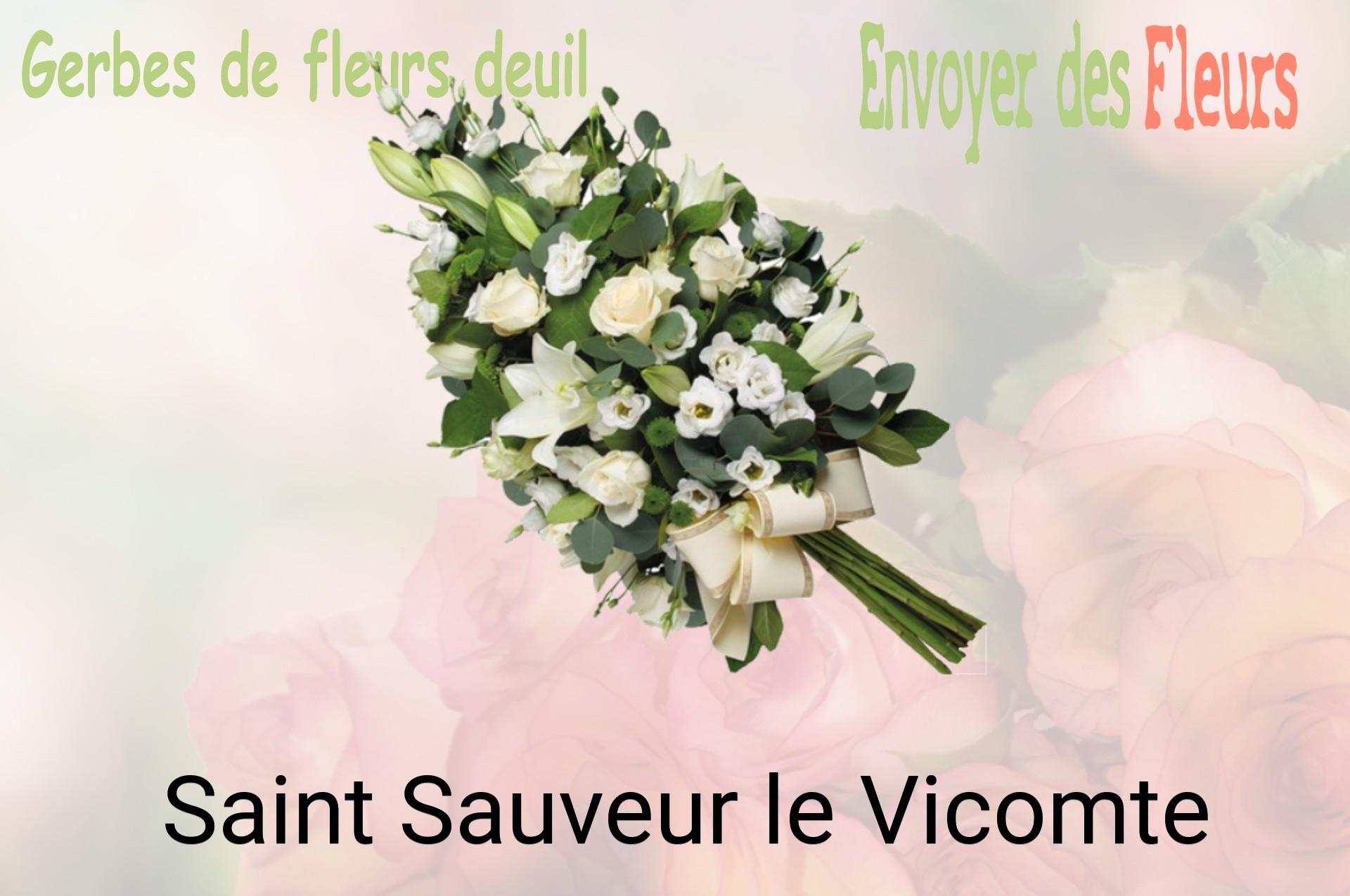 Gerbe de fleurs de deuil livrée à Saint-Sauveur-le-Vicomte